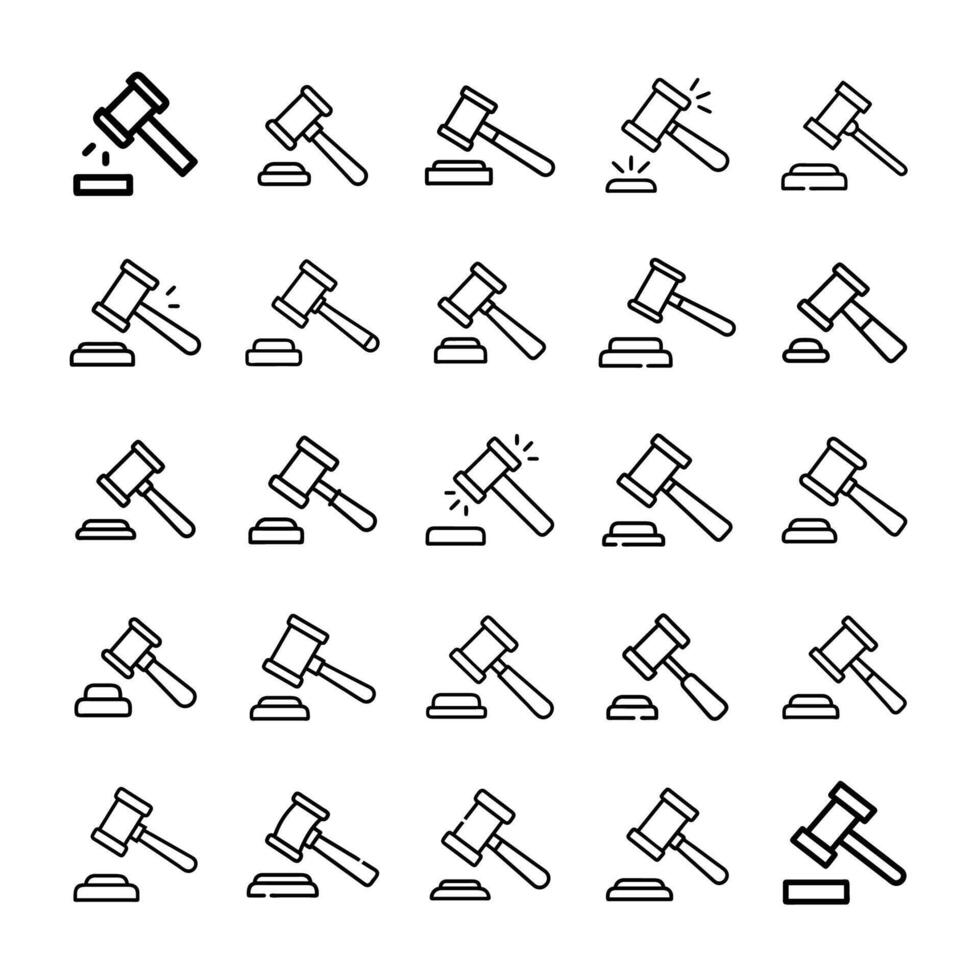 Justice icon set vector