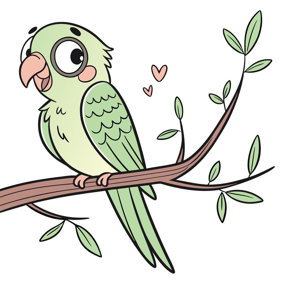 Parrot bird cartoon character vector