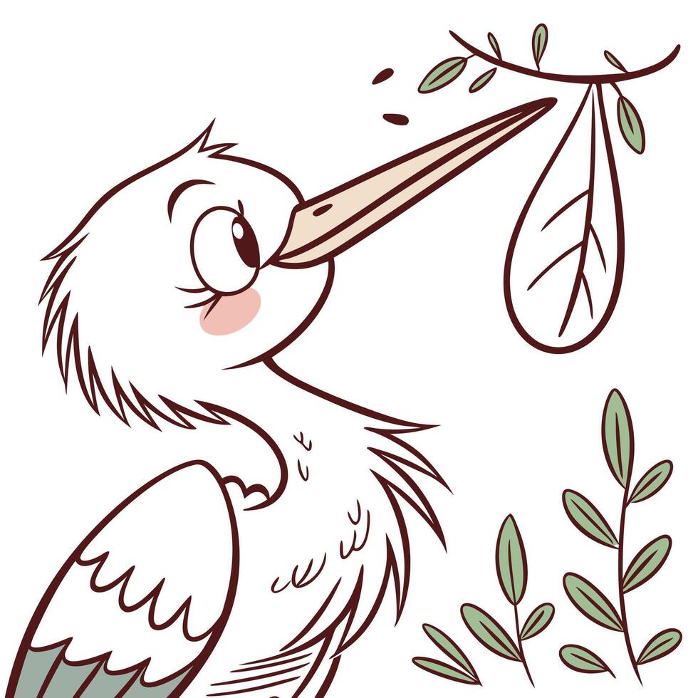 A white bird cartoon vector