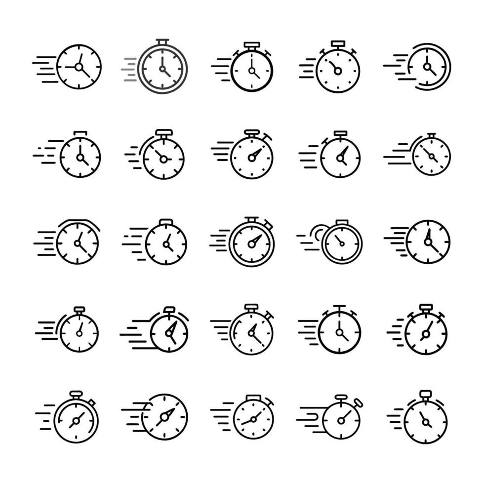 Fast time icon set vector