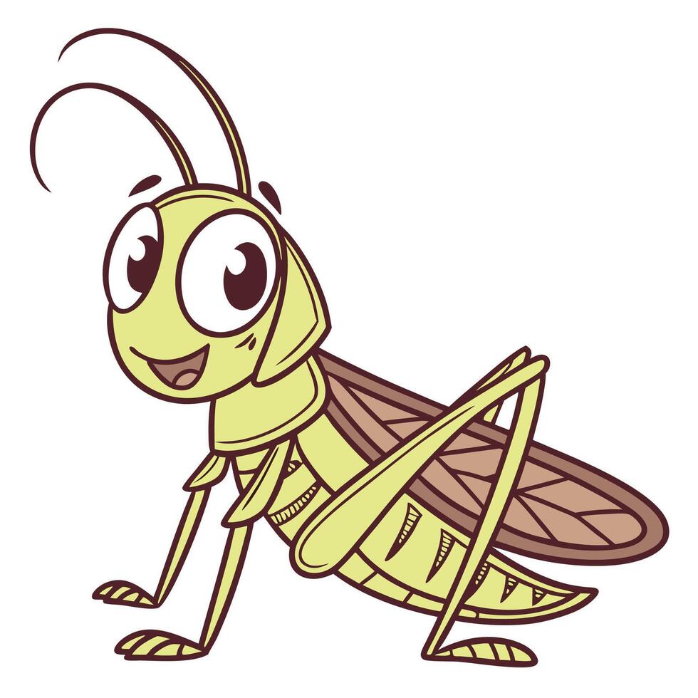 Cartoon grasshopper insect vector