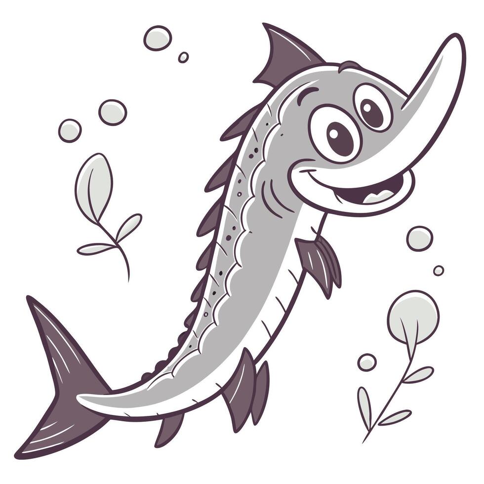 Cartoon fish mascot vector
