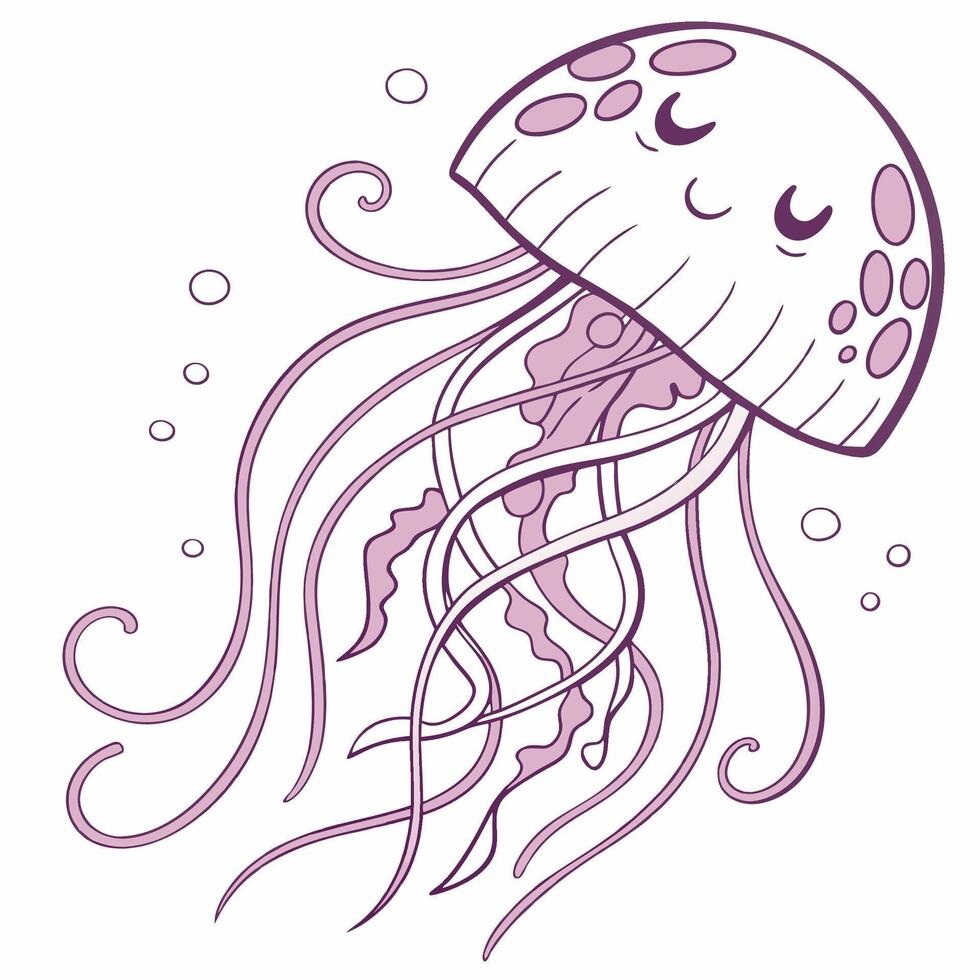 A purple jellyfish vector