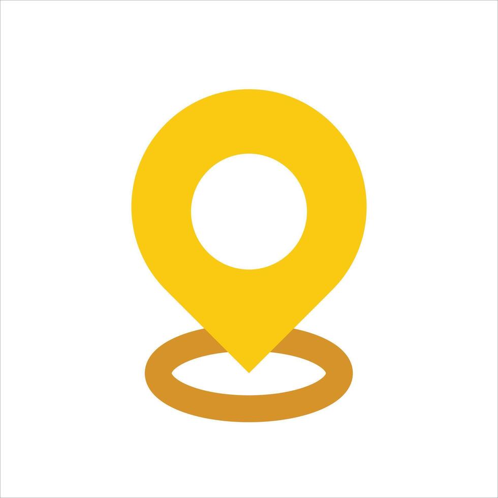 A yellow pin on a white background vector