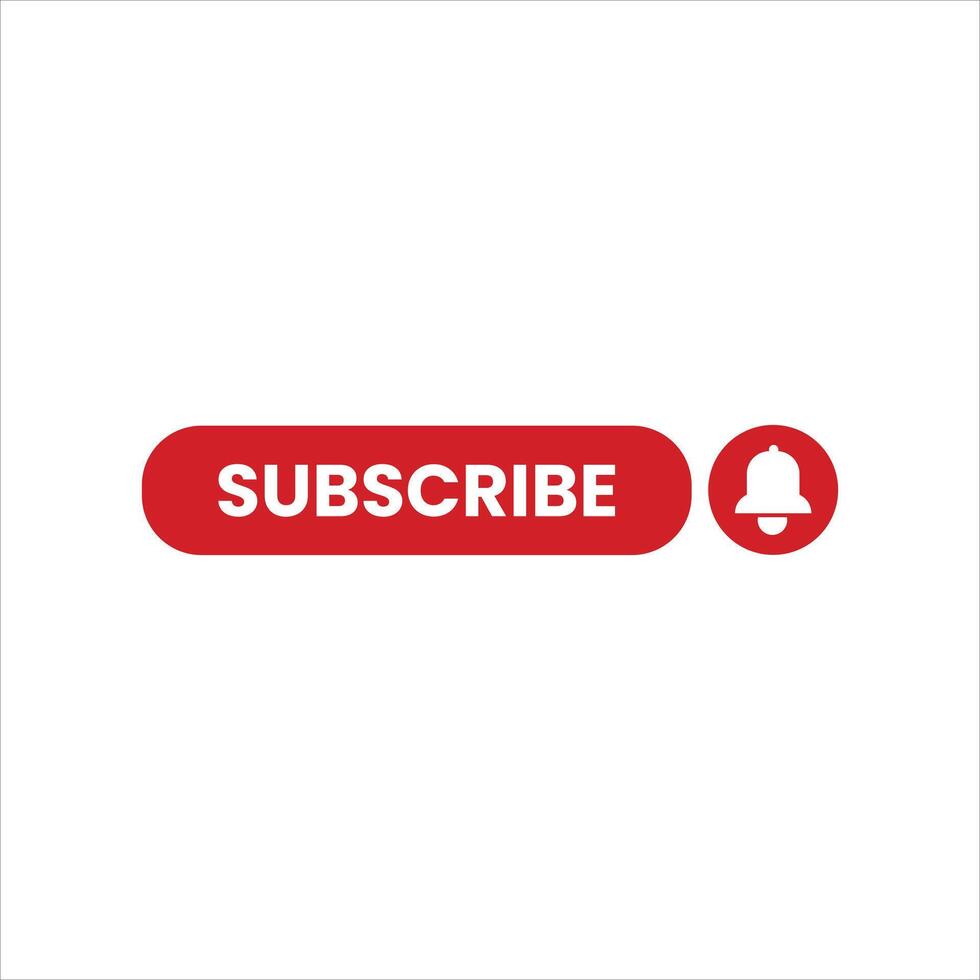 Subscribe button with red bell on white background vector