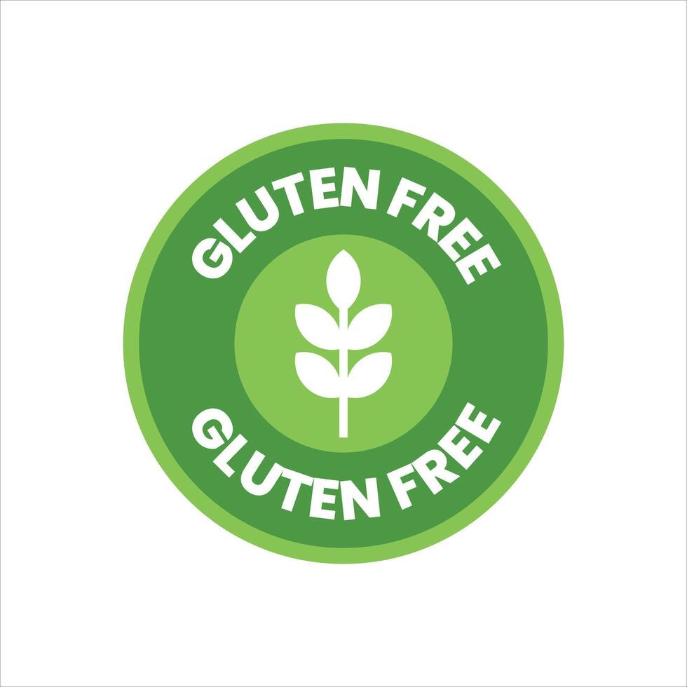 A green and white gluten free logo on a white background vector
