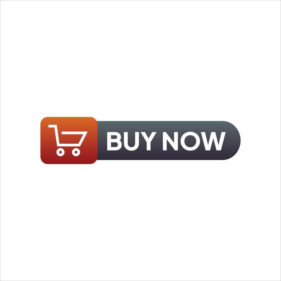 Buy now button with a shopping cart icon vector