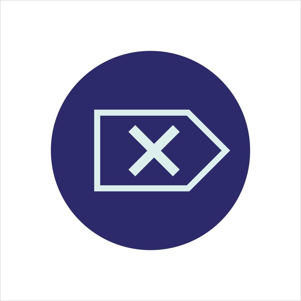 An x symbol on a blue circle vector
