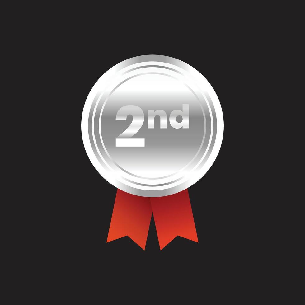 The second place award is shown on a black background vector