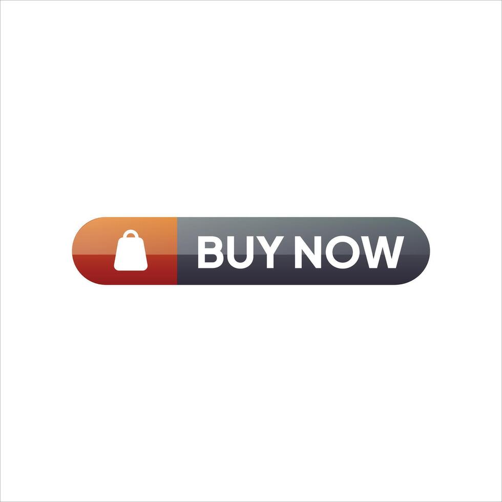 Buy now button with a shopping bag icon vector