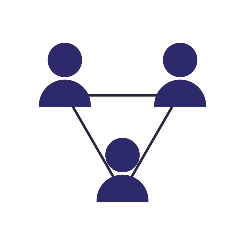 A group of people are connected by a line vector