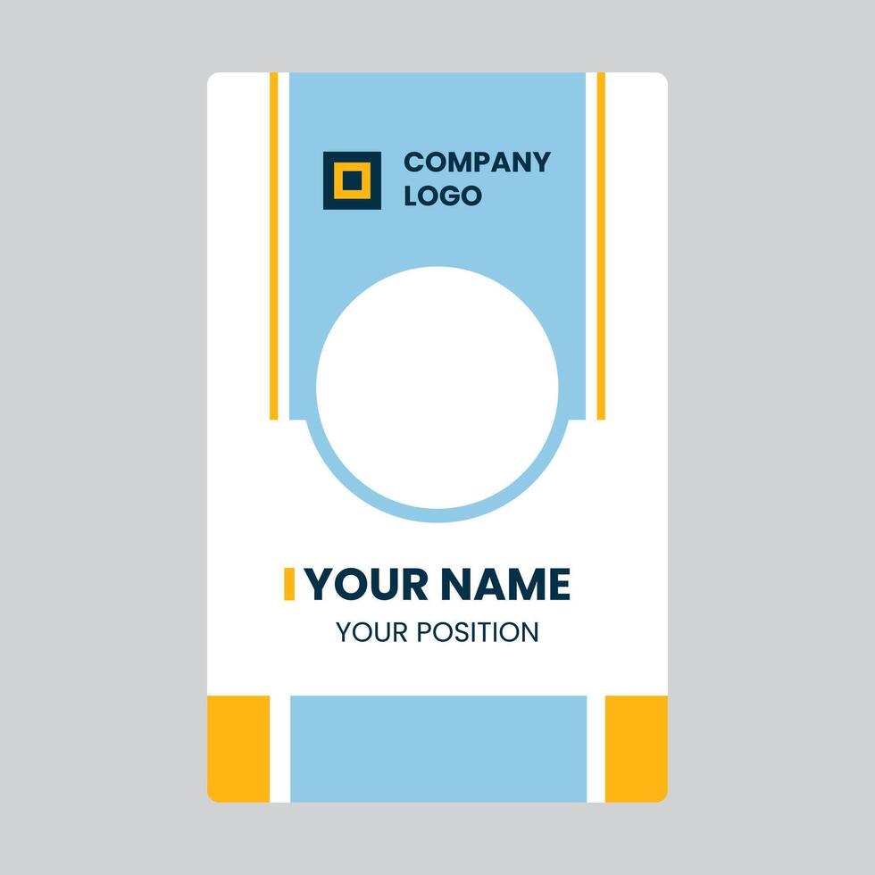 A business card with a blue and yellow design vector