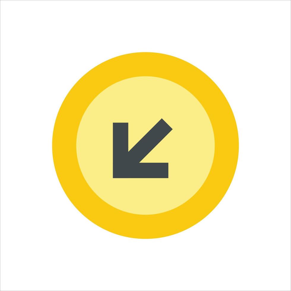 A yellow circle with an arrow pointing to the left vector