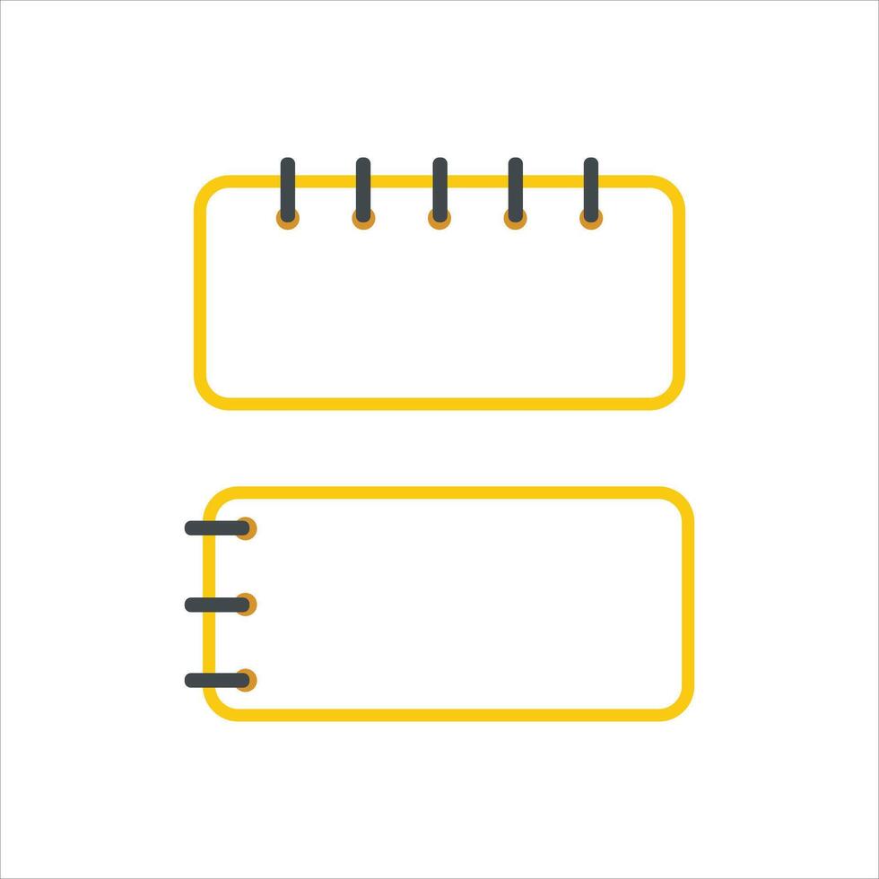 Two yellow notepad icons are presented vector