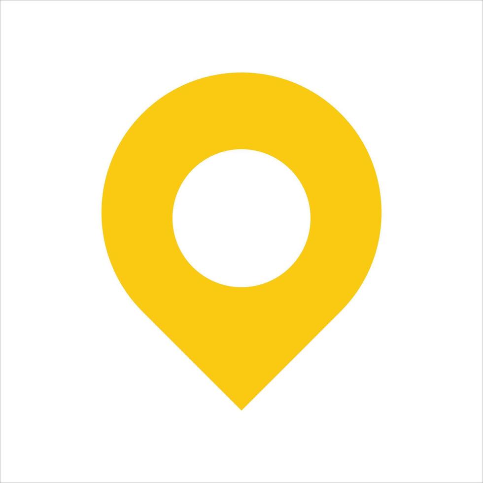 Yellow location pin icon, commonly used to show a map marker vector