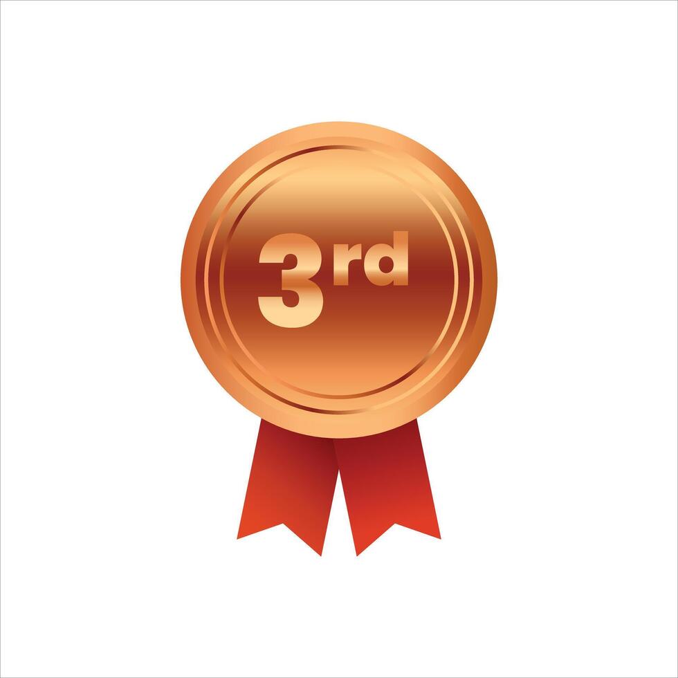 3rd place award medal illustration vector