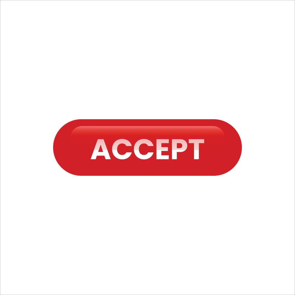 Accept button red button accept button red button accept button red button accept button red button accept button red vector