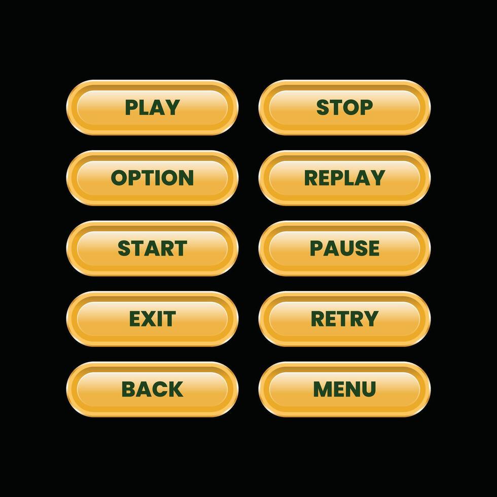 A game button with different buttons on it vector