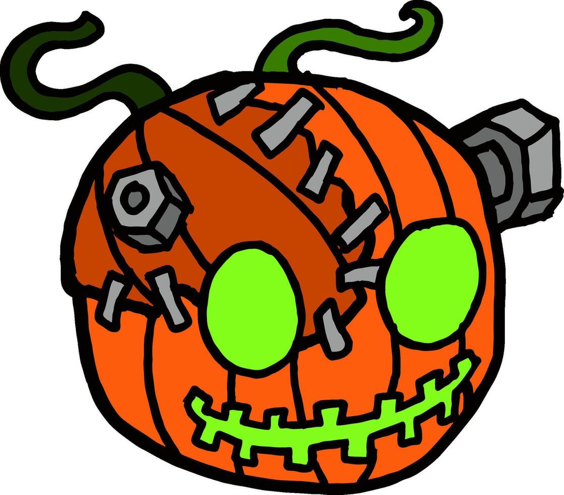 Spooky Frankenstein Pumpkin for Halloween vector