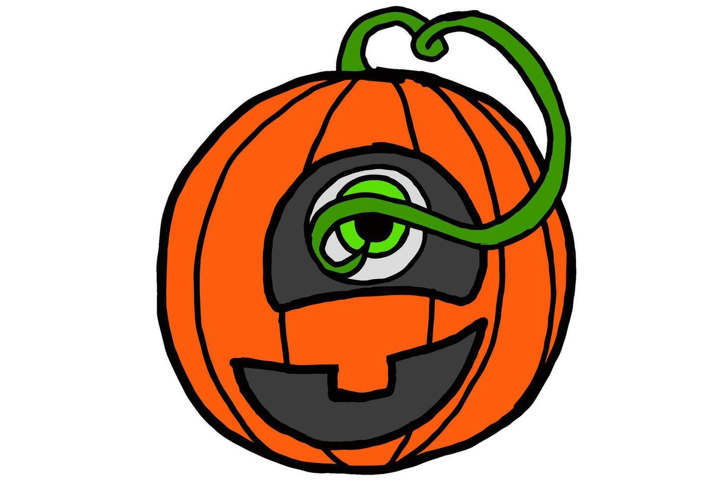 Monster Cyclops-Themed Halloween Pumpkin Design vector