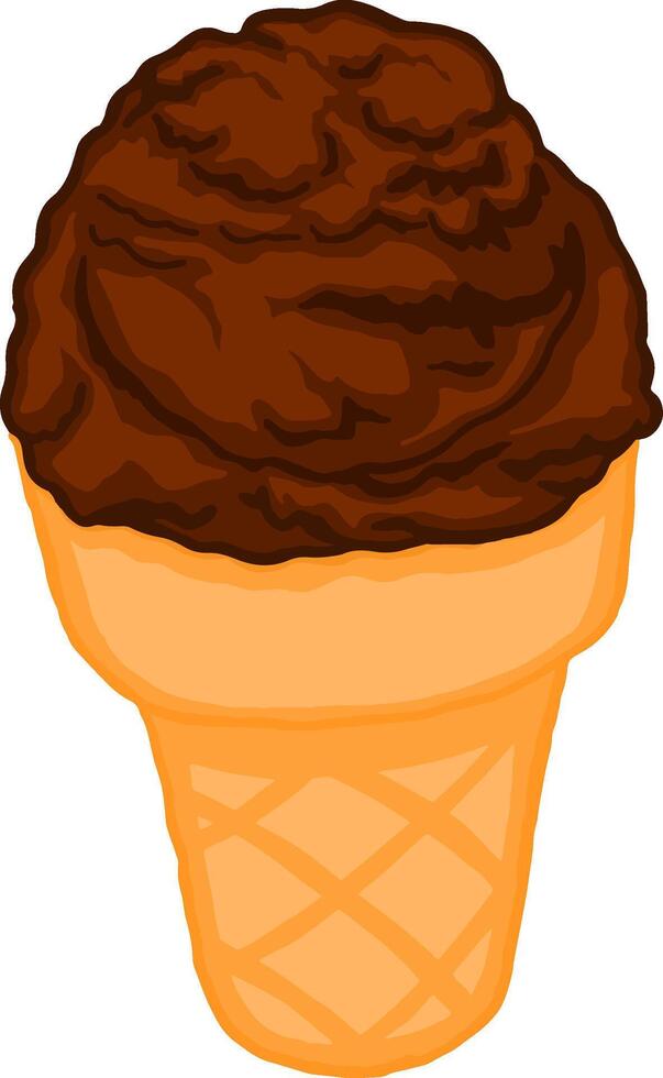 Best Chocolate Ice Cream Cone Ever vector