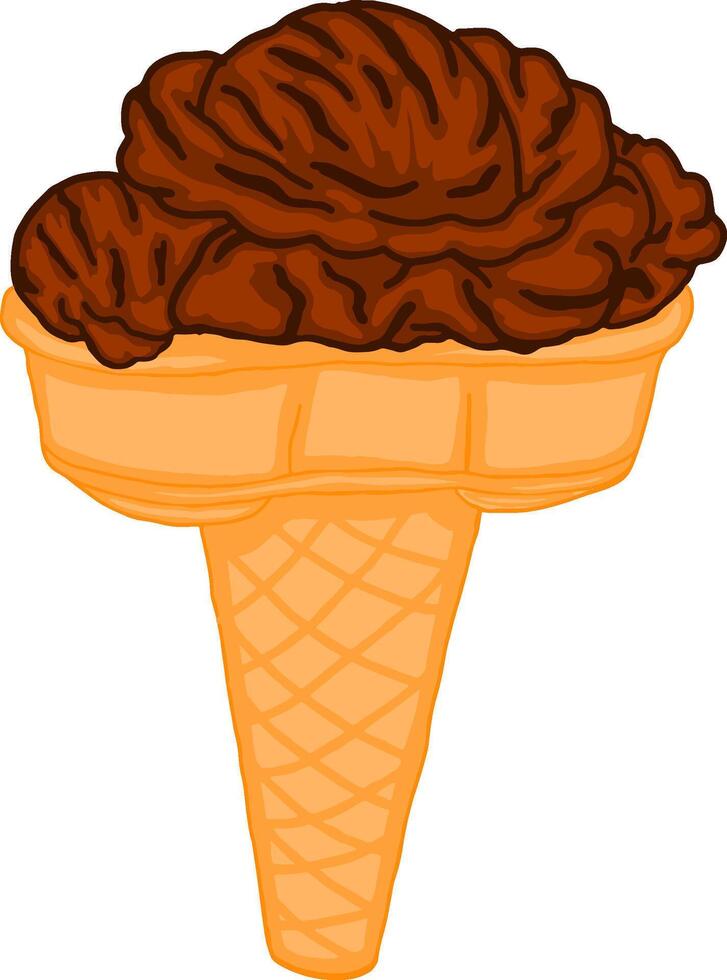 Best Chocolate Ice Cream Cone vector