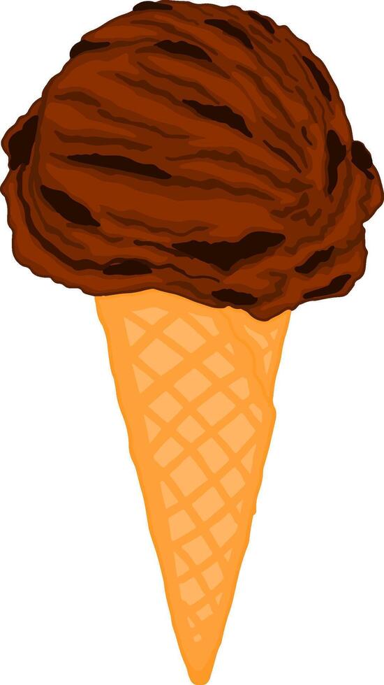 Tasty Chocolate Ice Cream With Chocolate Jam Treat vector