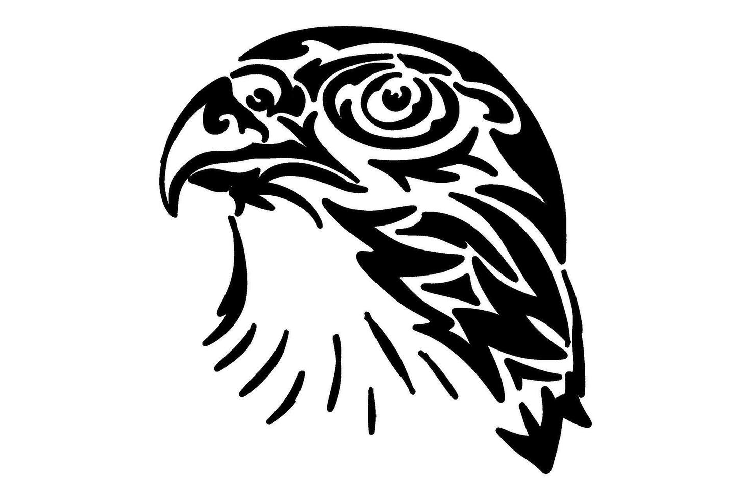 Stylish Line Drawing of a Falcon's Head vector