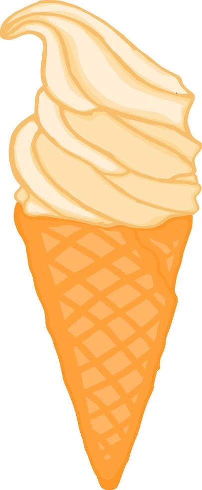 Creamy Vanilla Ice Cream Cone vector