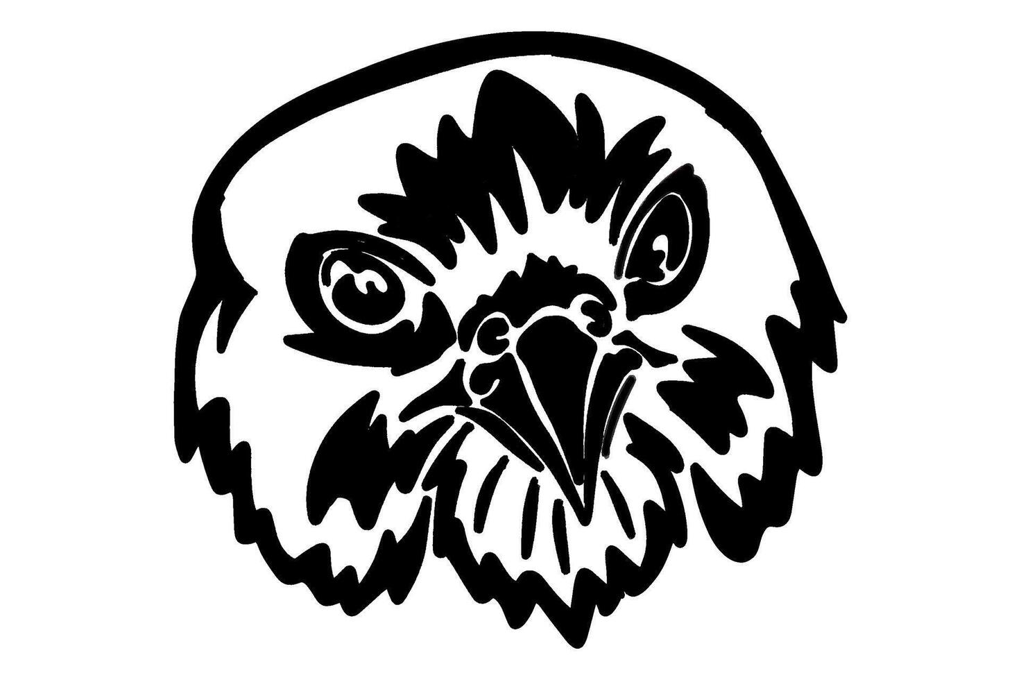Minimalist Falcon Face Line Art Design vector