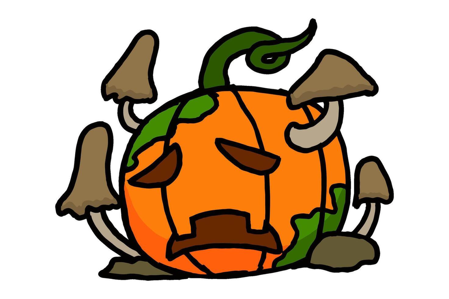Rotten and Moldy Halloween Pumpkin vector