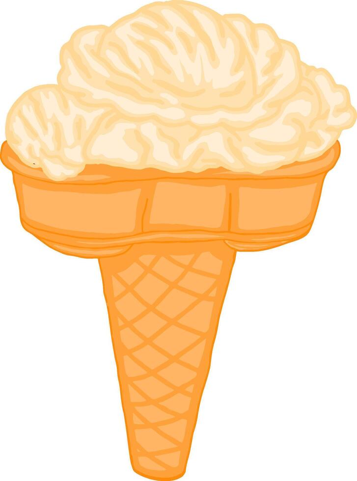 Yummy Big Vanilla Cone Dessert vector
