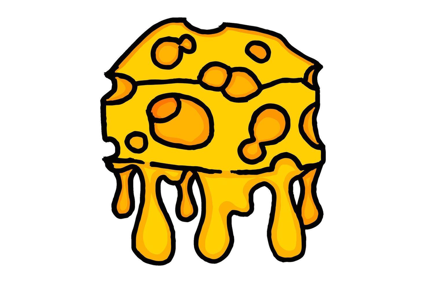 Delicious Melting Cheese Slice vector