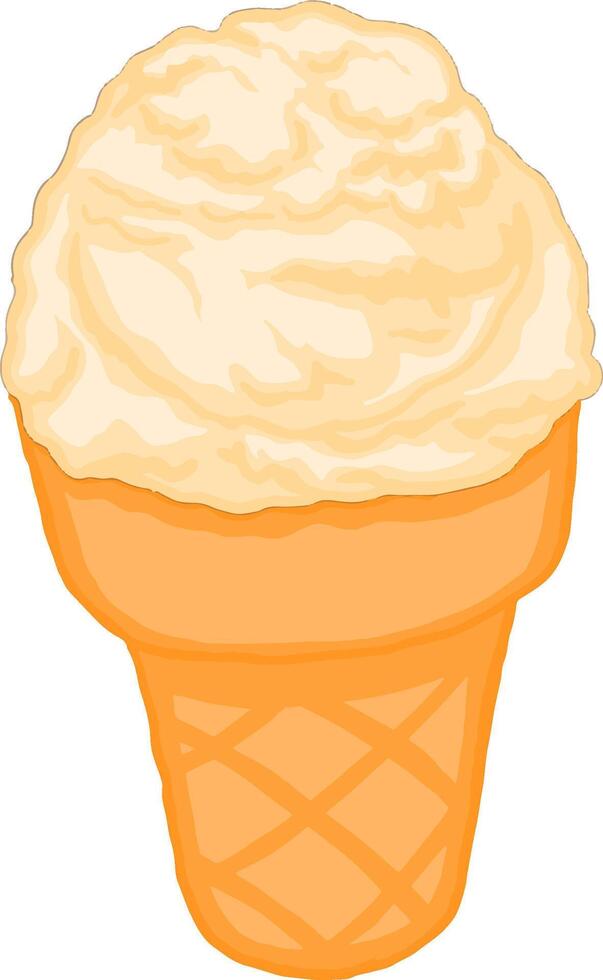 The Perfect Vanilla Ice Cream Cone vector