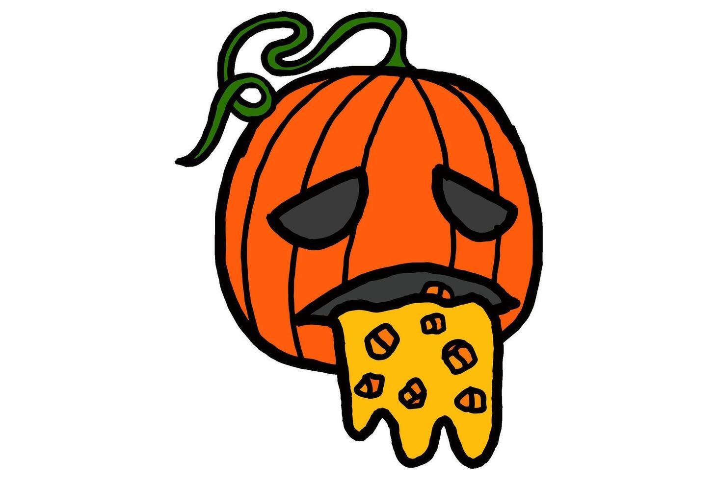 Spooky pumpkin Head Vomit for Halloween Fun vector