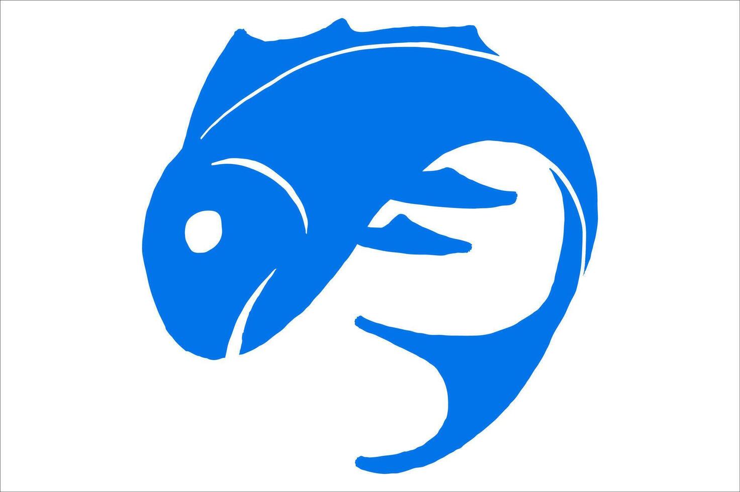Minimalist Blue Jumping Fish Logo vector