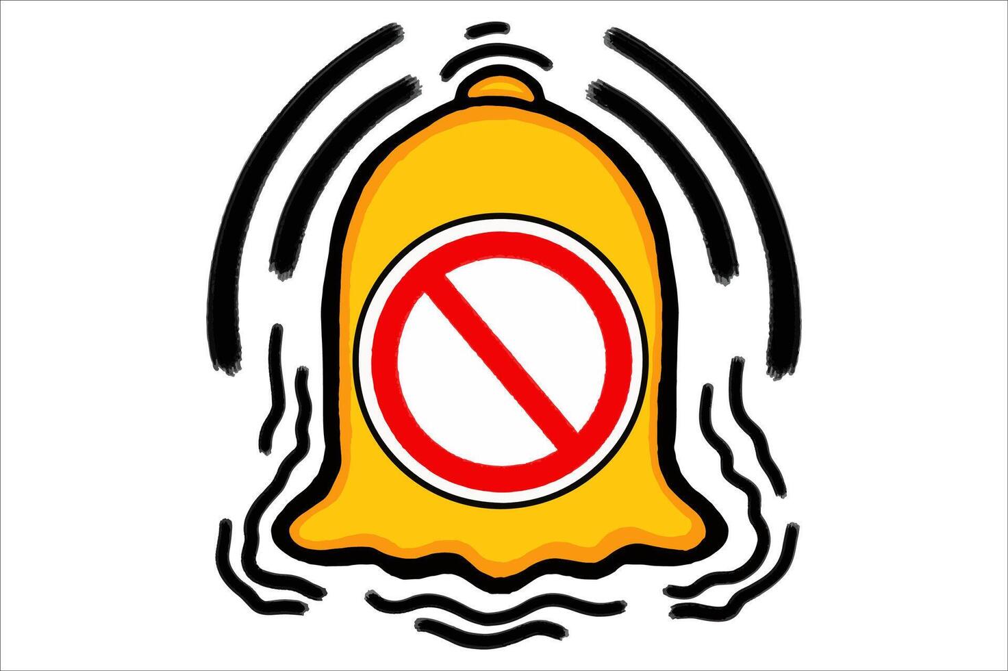 Gold Off Alarm Button Icon vector