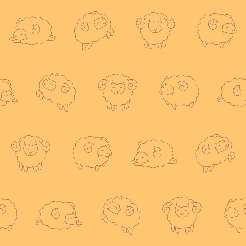 Outline Sheep Seamless Pattern Background for Print Fabric Surface Fashion Wrapping vector