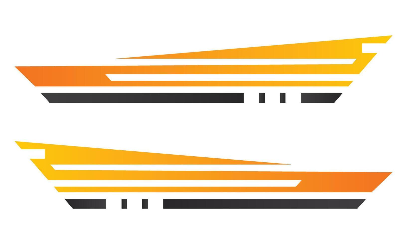 Two orange and black ships on white background vector