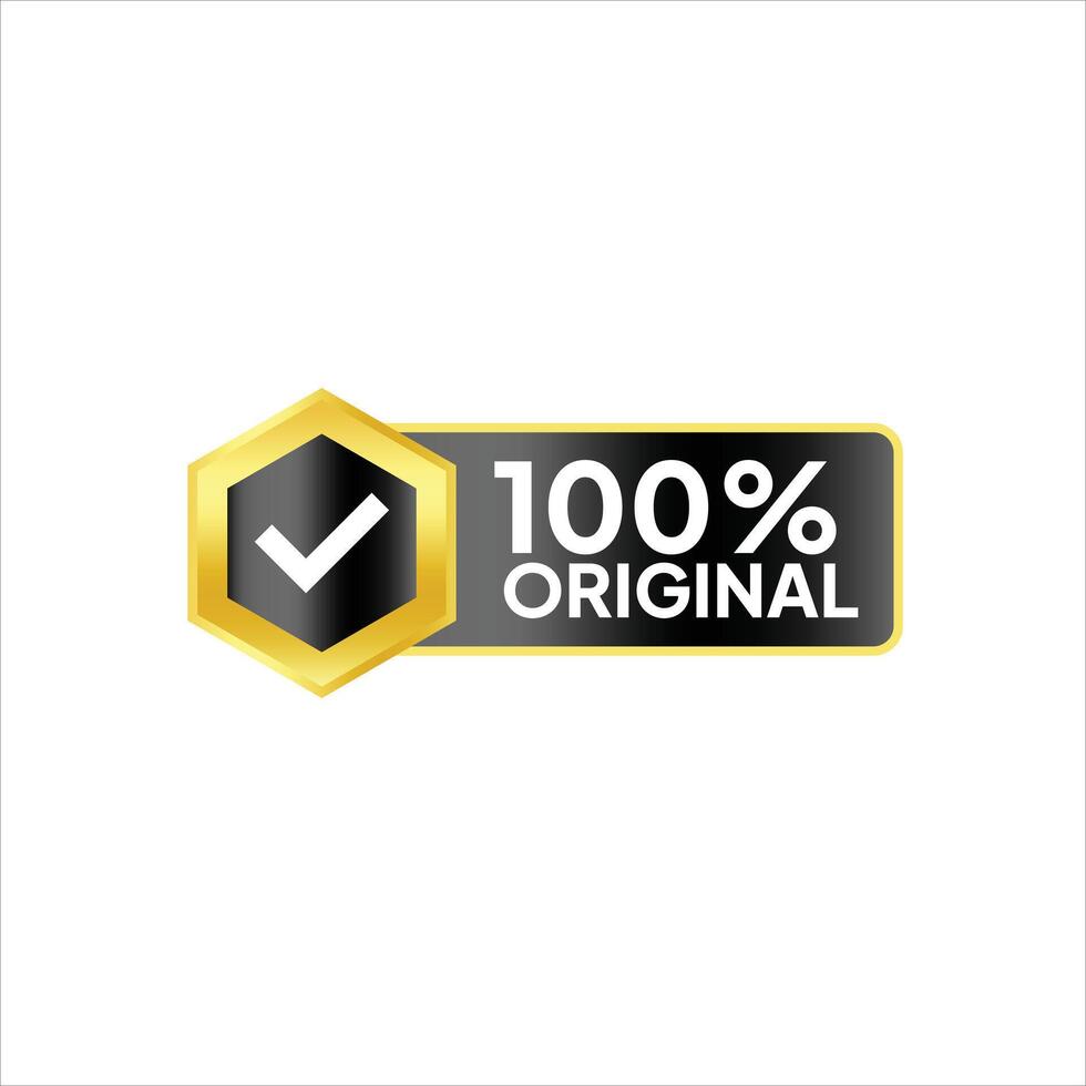 100 original badge on white background vector