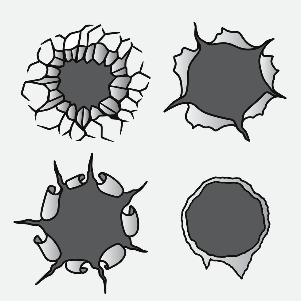 set of hole good for sticker, background, badge, border, element design, etc vector