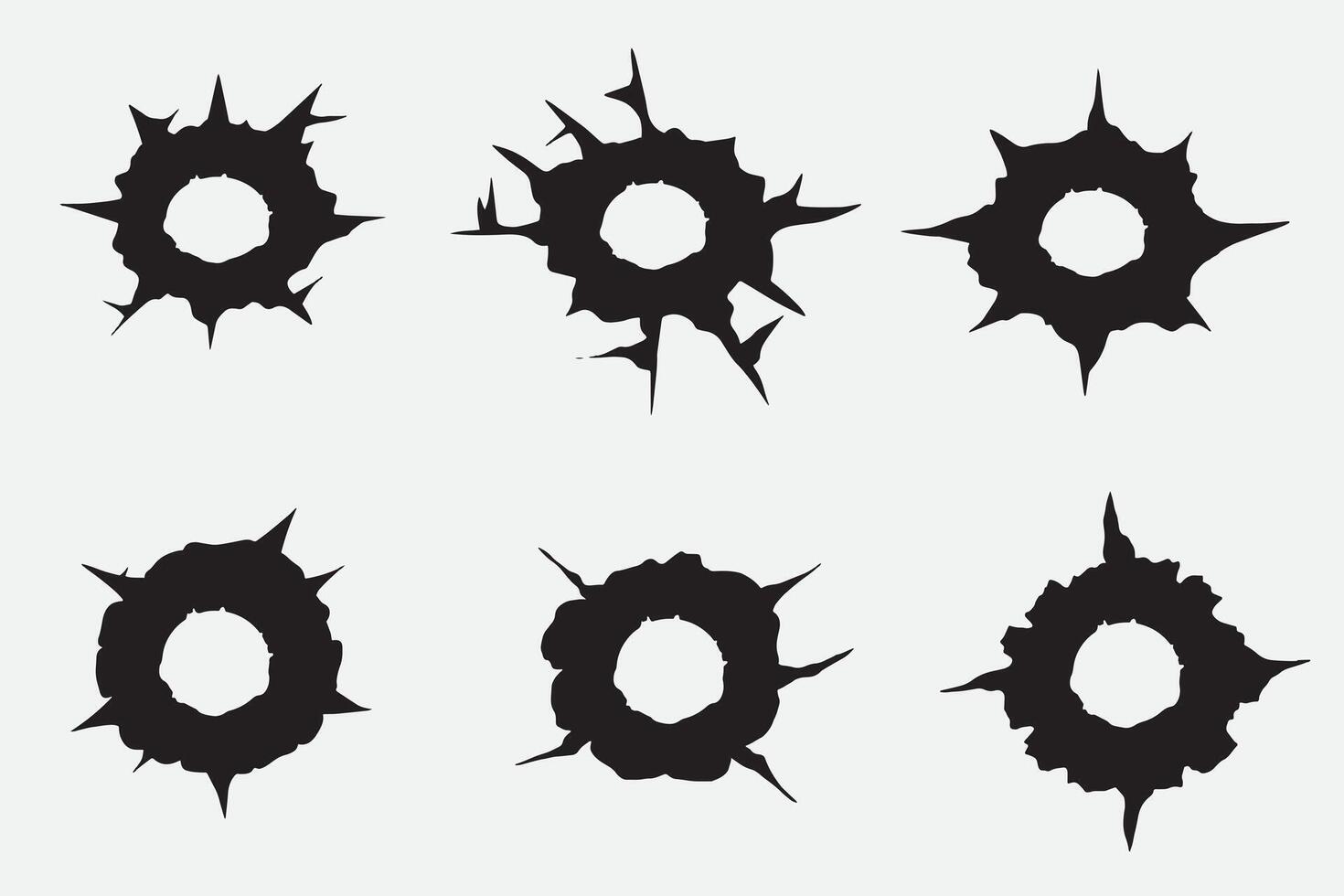 set of bullet hole good for icon, element design, silhouette design, symbol, etc vector