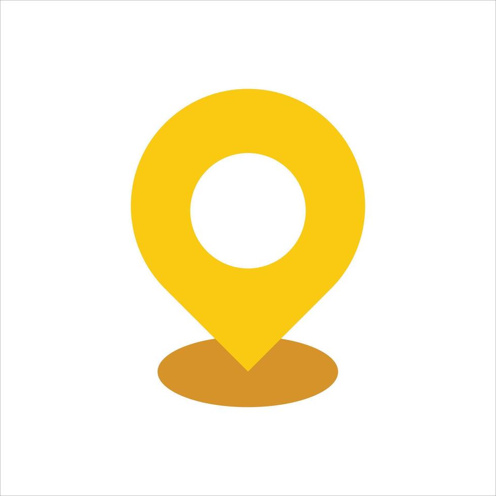 A yellow pin icon on a white background vector