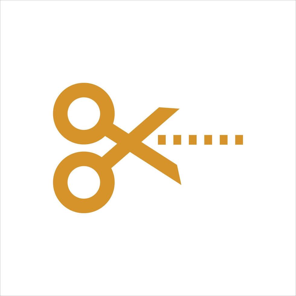 Scissors cutting line icon vector