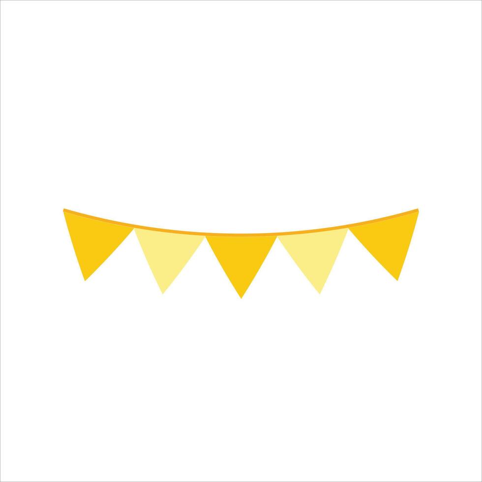 Yellow bunting on white background vector
