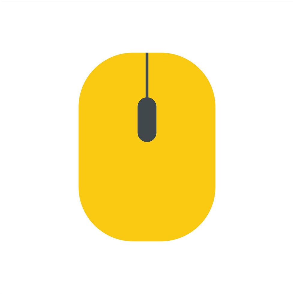 A yellow computer mouse on a white background vector