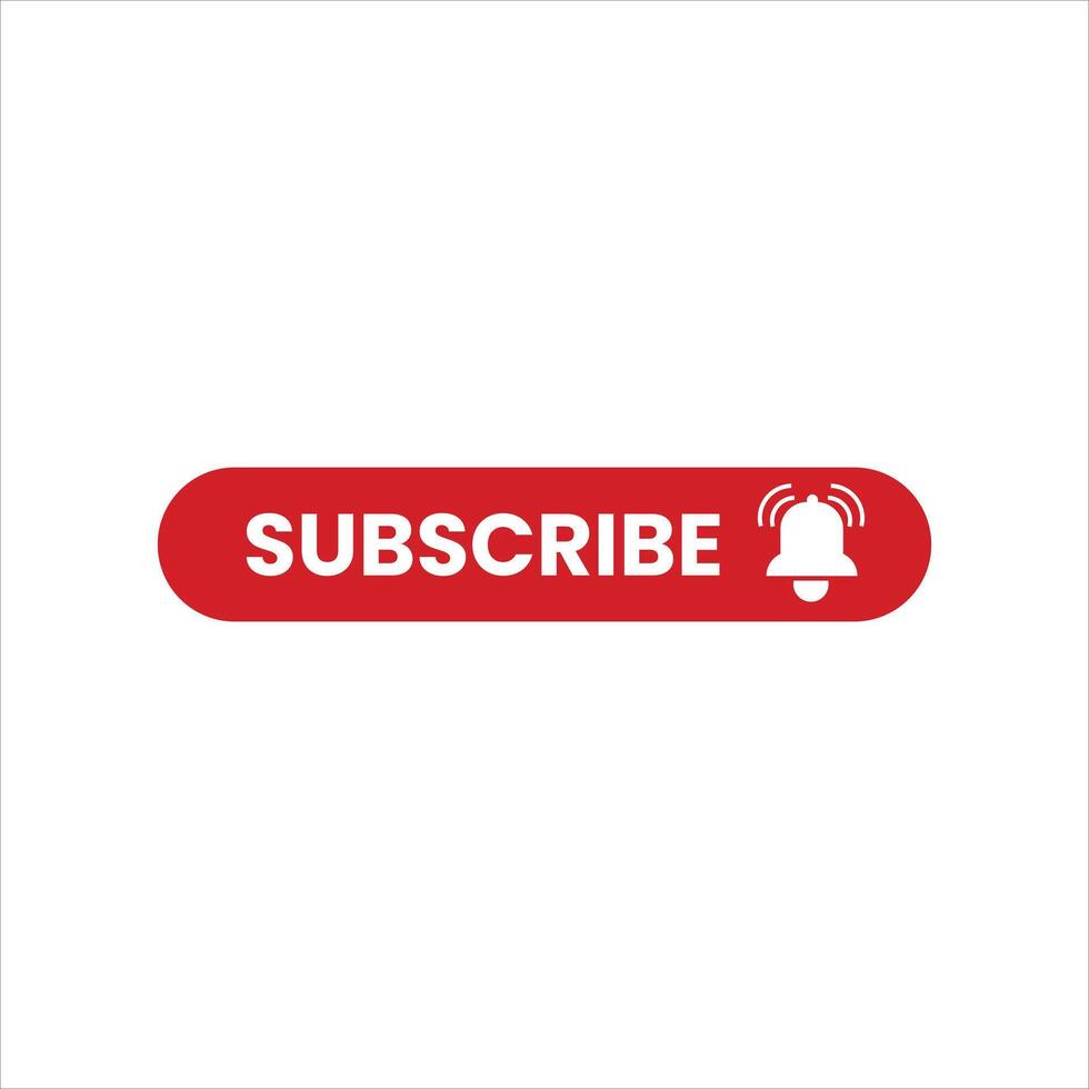 Subscribe button with red and white background vector