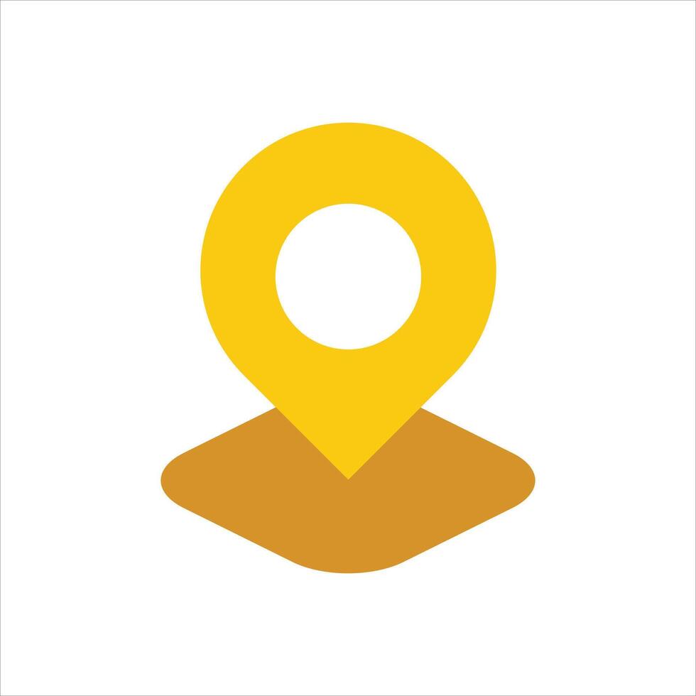 A yellow pin icon on a white background vector