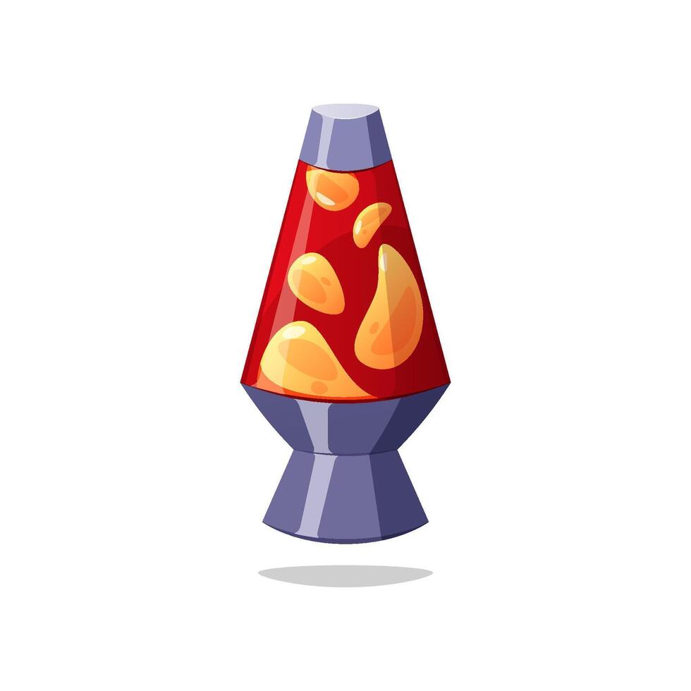 Red lava lamp isolated on white background. vector