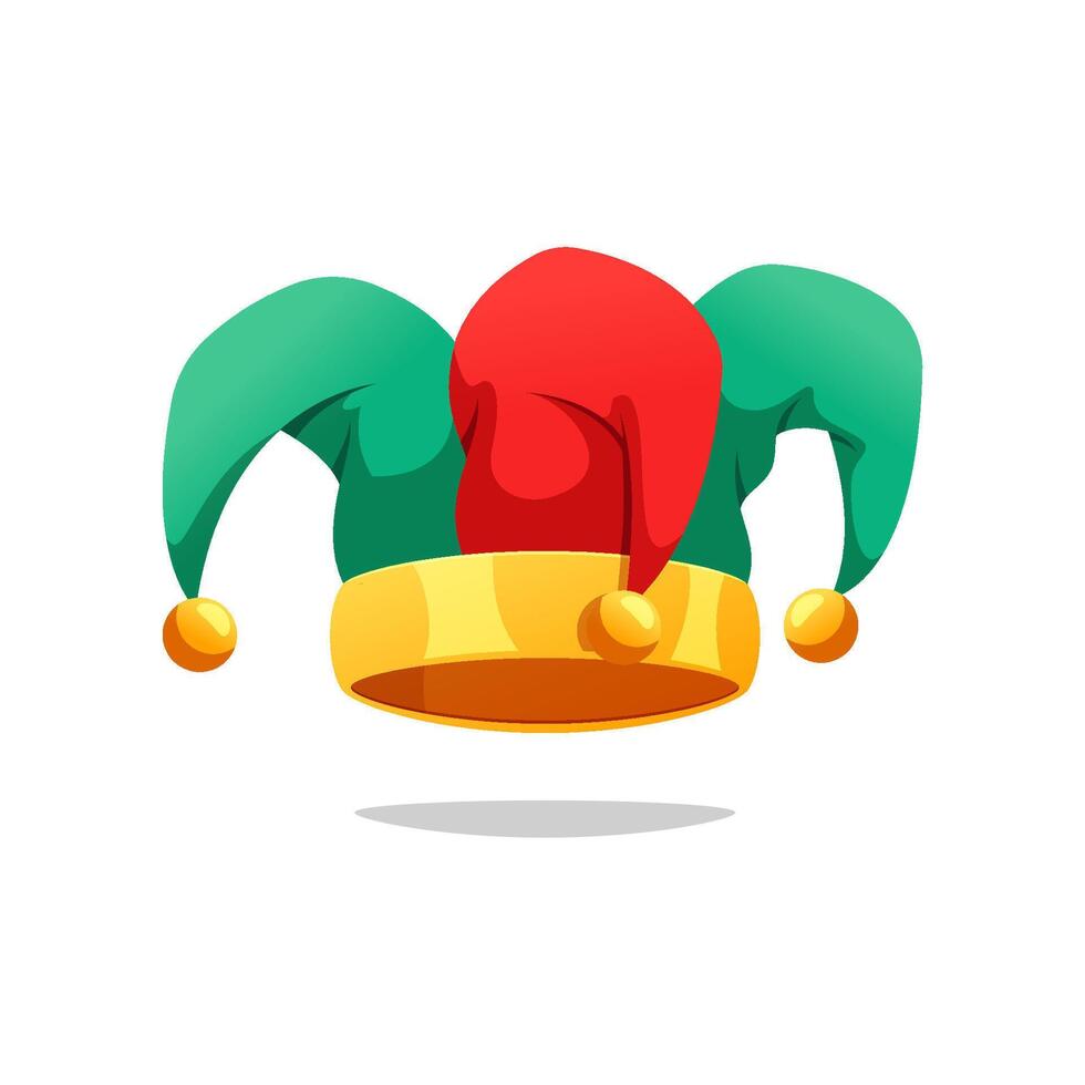 Jester hat isolated on white background. vector